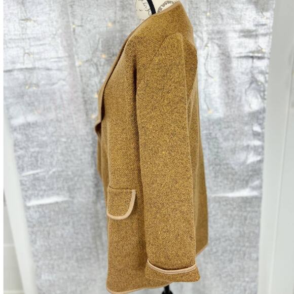 Goodnight Macaroon Tami Marl Knit Wrapped Open Front Cardigan Brown Size Medium - Picture 5 of 8